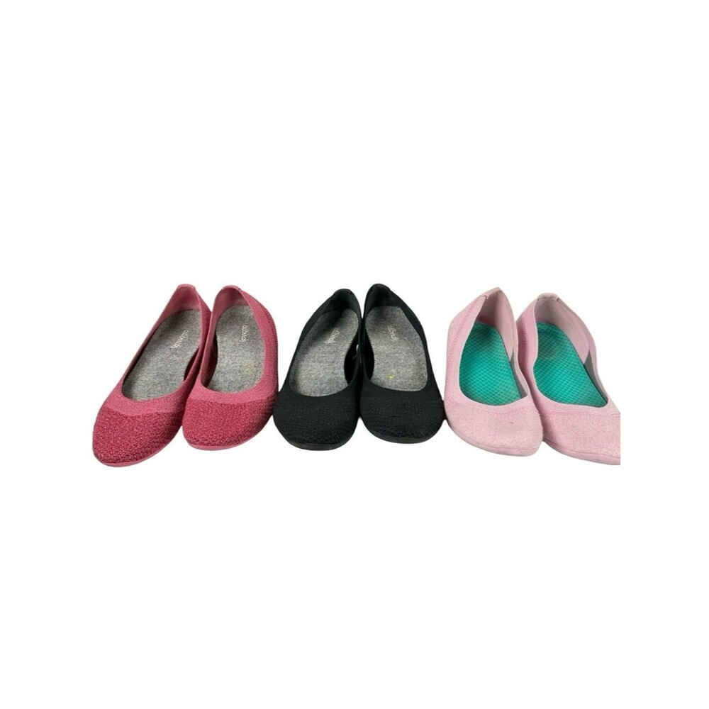 Allbirds Bundle Lot of 3 Pairs Tree Breezer Knit Flat Shoes Pink Black Women’s 7